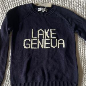 Ellsworth & Ivey Lake Geneva Navy cotton Crewneck Sweater